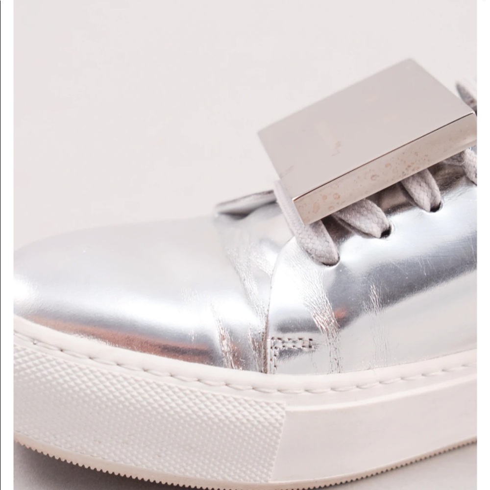 Acne Studios Silver Metallic "Adriana" Face Sneakers - Picture 6 of 15